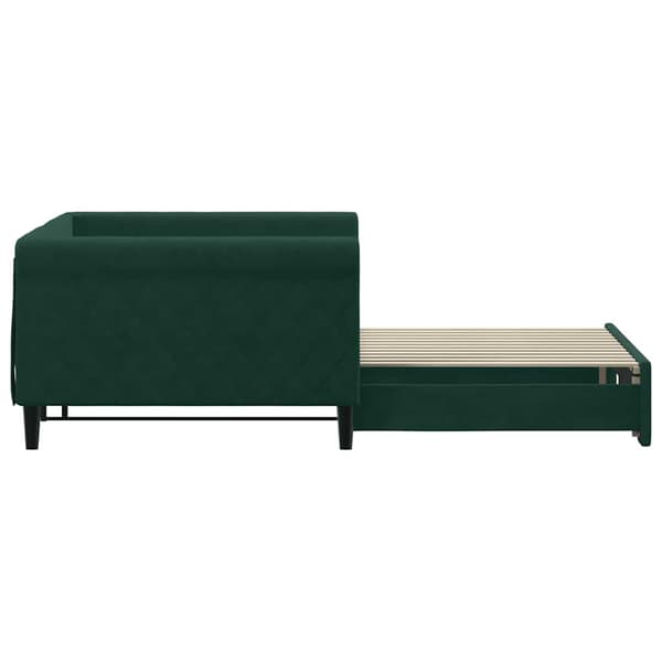 Dagbädd utdragbar mörkgrön 100x200 cm sammet