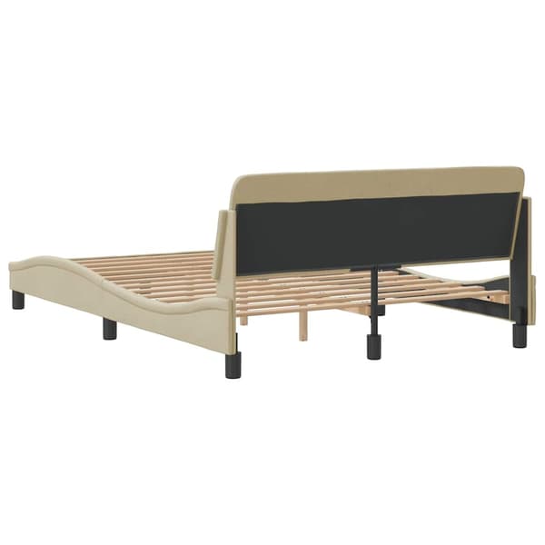 Bed Frame "Dover" Cream 140x200 cm Fabric