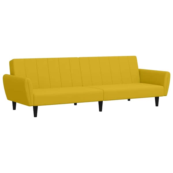 Bäddsoffa 2-sits gul sammet