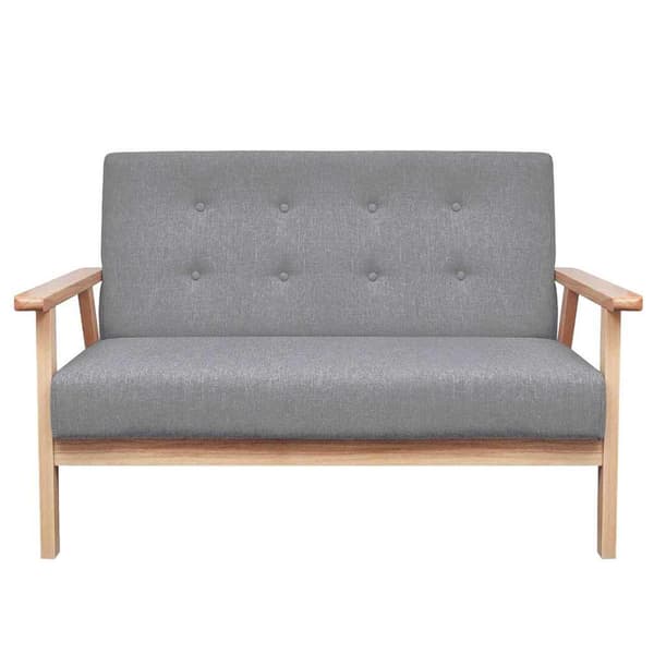 Soffgrupp 2 delar tyg ljusgrå