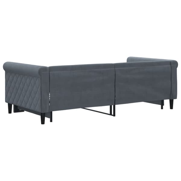 Dagbädd utdragbar mörkgrå 90x190 cm sammet
