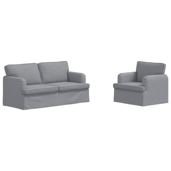 Soffset 2 pcs Ljusgrå 162 x 80 x 85 cm tyg