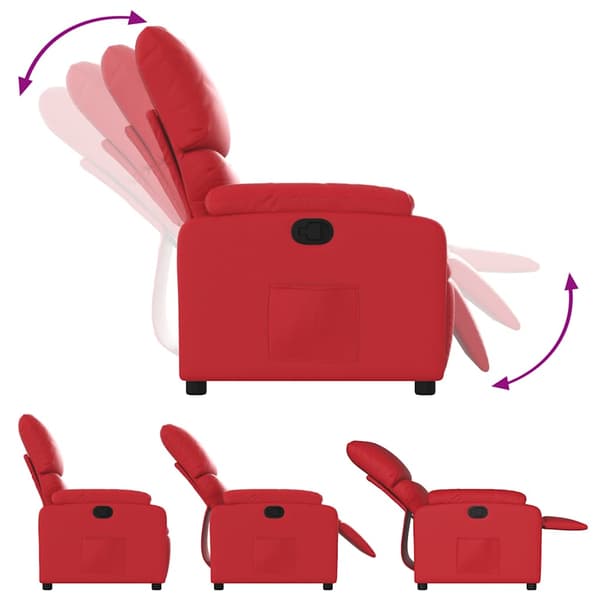 Reclinerfåtölj röd konstläder