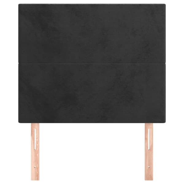 Sänggavel svart 100x5x118/128 cm sammet
