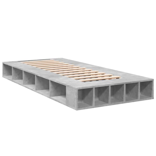 Sängram betonggrå 90x200 cm konstruerad trä