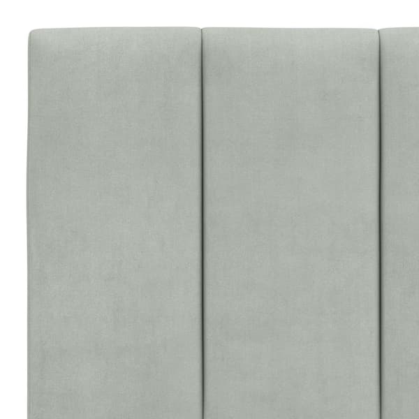 Headboard Cushion "Hanko" Light Grey 200 cm Velvet