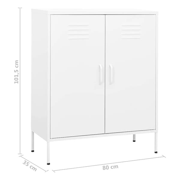 Förvaringsskåp vit 80x35x101,5 cm stål