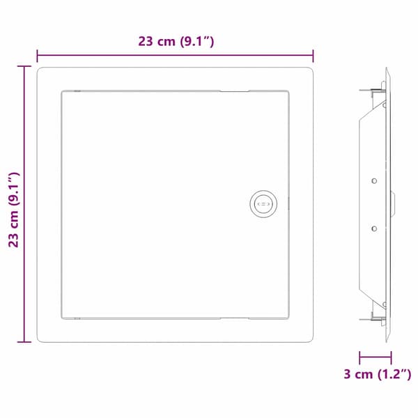 Åtkomstpanel 2 pcs Vit 23 x 23 x 3 cm Stål
