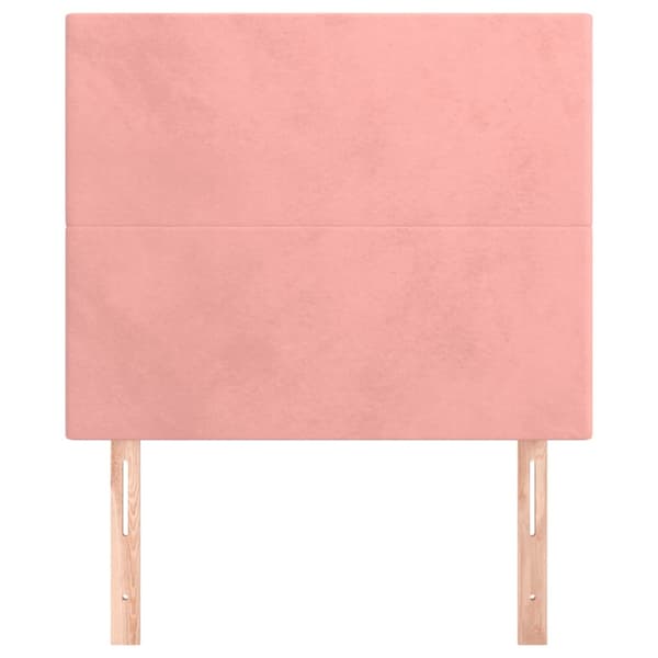 Sänggavel rosa 100x5x118/128 cm sammet