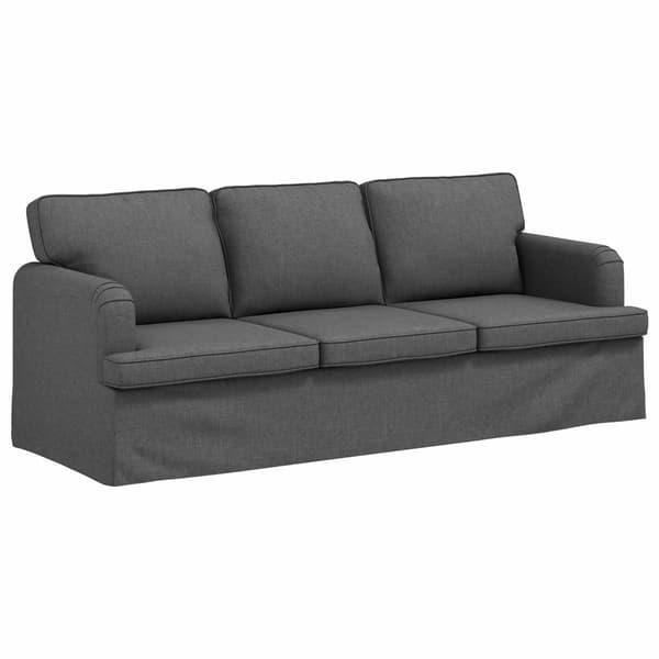 Soffa Mörkgrå 201 x 80 x 85 cm tyg
