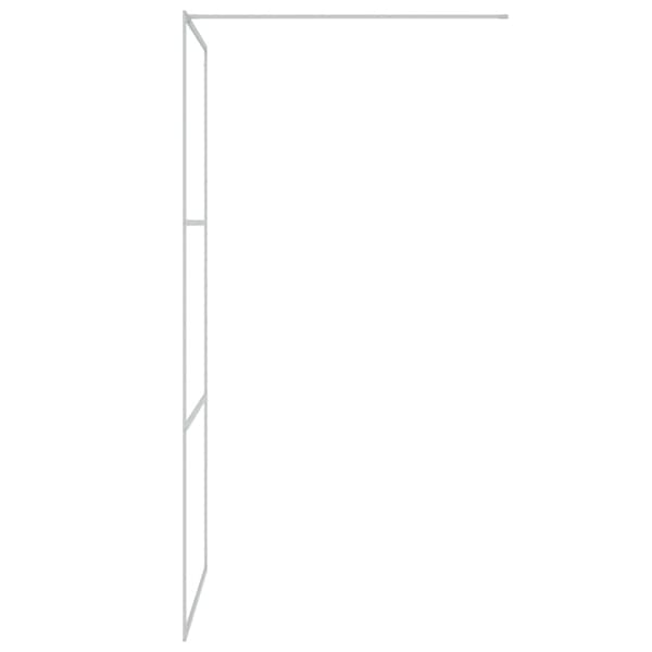 Duschvägg silver 90x195 cm halvfrostat ESG-glas