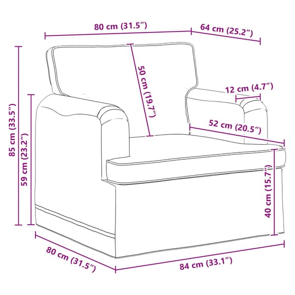 Soffa Mörkgrön 84 x 80 x 85 cm tyg