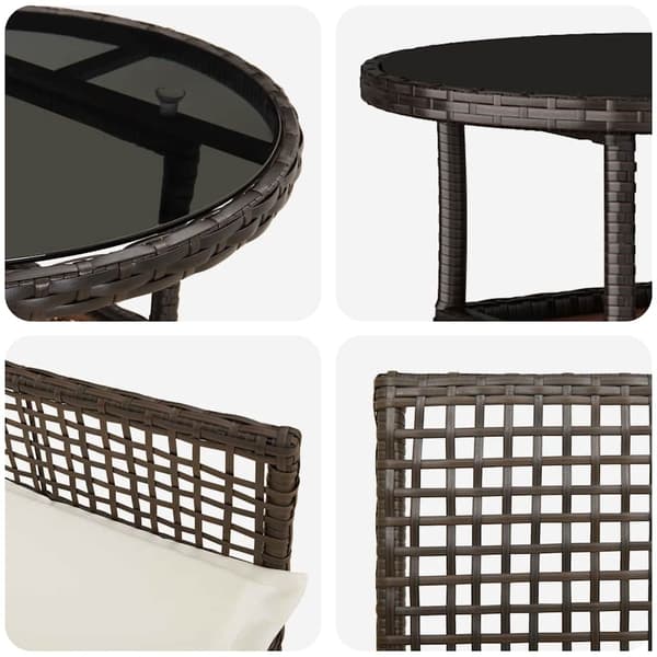 Trädgårdsmöbelset 5 pcs Brun konstrotting