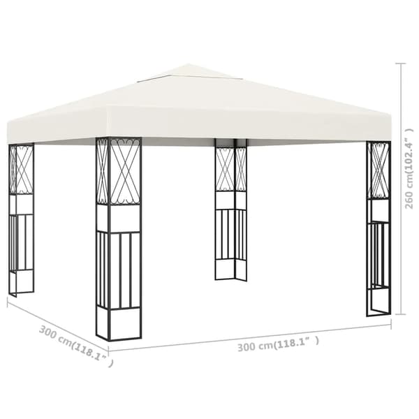 Paviljong 3x3 m gräddvit tyg