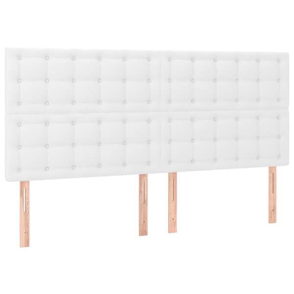 Sänggavel vit 200x5x118/128 cm konstläder