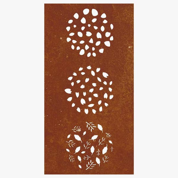 Väggdekoration 105x55 cm rosttrögt stål bladdesign