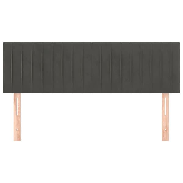 Sänggavlar mörkgrå 144x5x78/88 cm sammet
