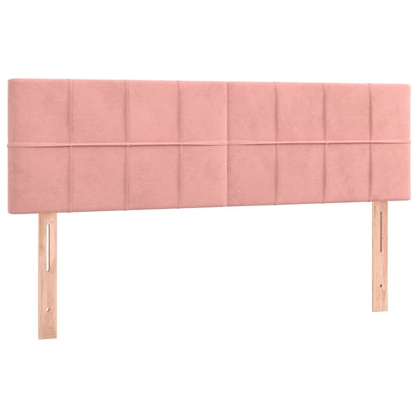 Ramsäng med madrass rosa 140x190 cm sammet