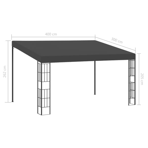 Väggmonterad paviljong 3x4 m antracit tyg
