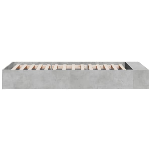 Sängram betonggrå 100x200 cm konstruerad trä