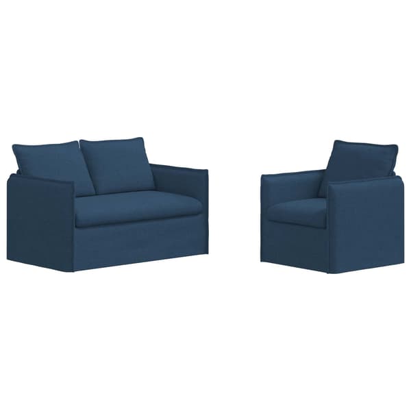 Soffset 2 pcs Blå 136 x 82 x 85 cm Tyg
