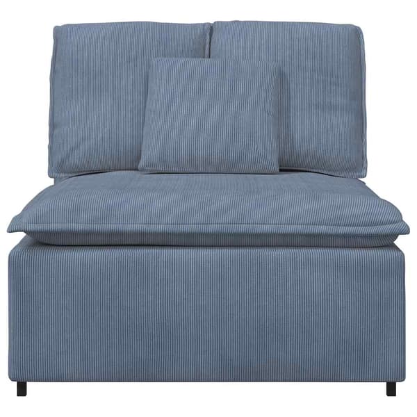 Modulär soffmodul i mitten med dynor blå 100 cm