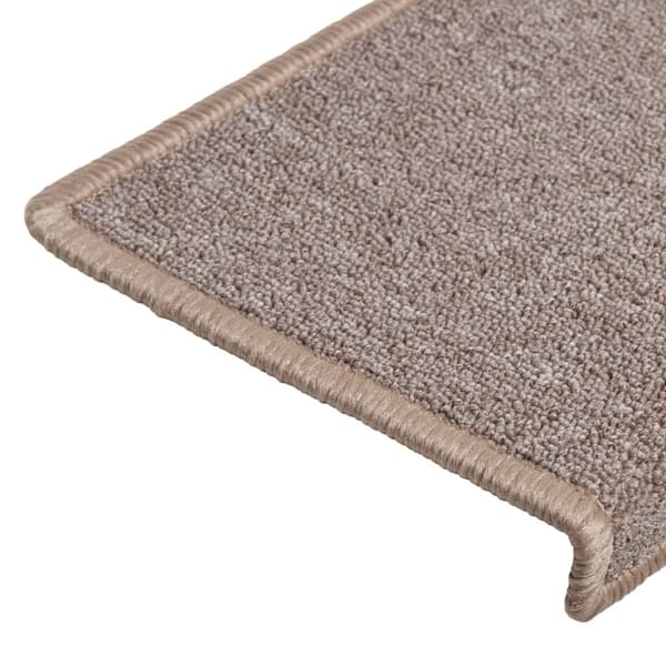 Trappmattor 15 st 65x21x4 cm ljusbruna rektangulära kanter