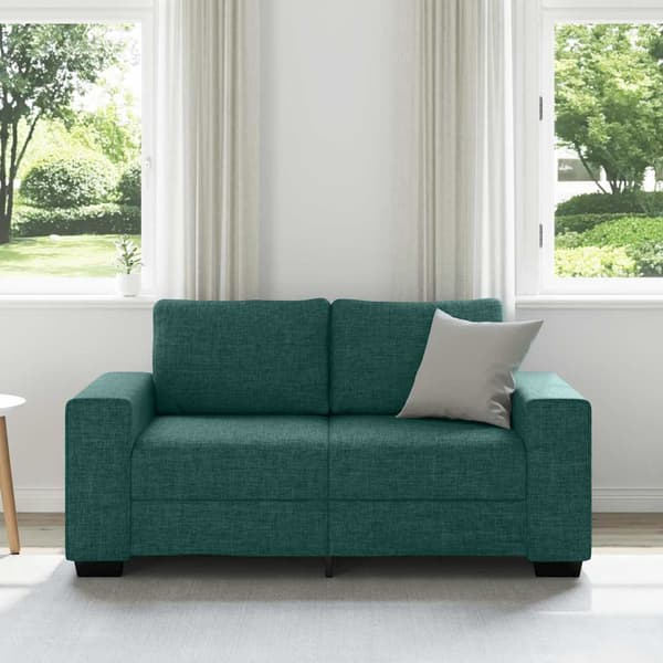 2-sitssoffa mörkgrön 160x77x82 cm tyg