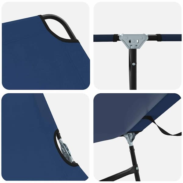 Hopfällbar solstol Blå 188 x 57 x 86,5 cm Polyester