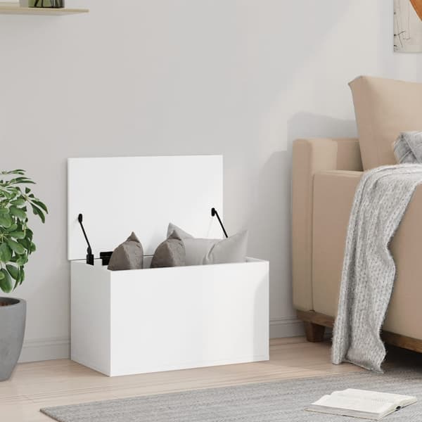 Förvaringslåda vit 60x35x35 cm konstruerat trä
