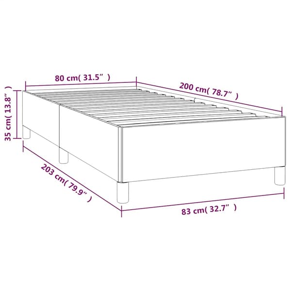 Sängram utan madrass mörkgrön 80x200 cm sammet