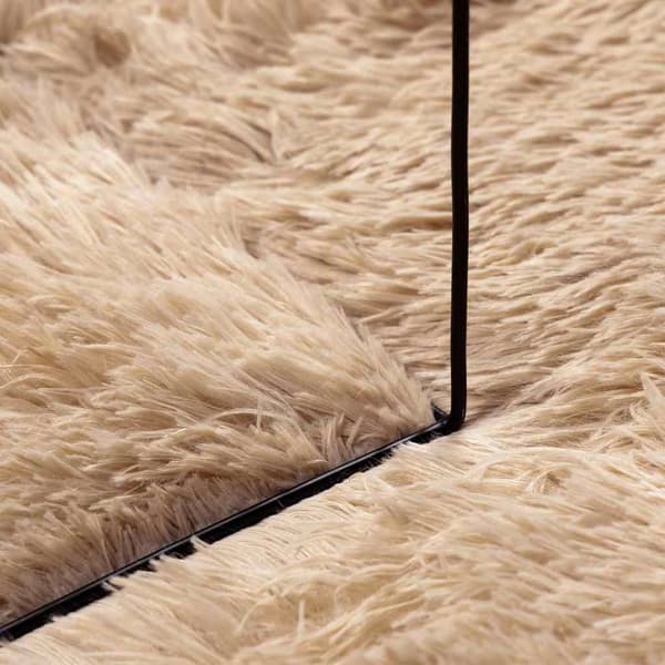 Ryamatta med lång lugg NAVARRA beige 120x170 cm polyester