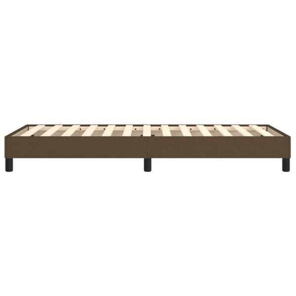 Boxspring-sängram mörkbrun 90x200 cm tyg