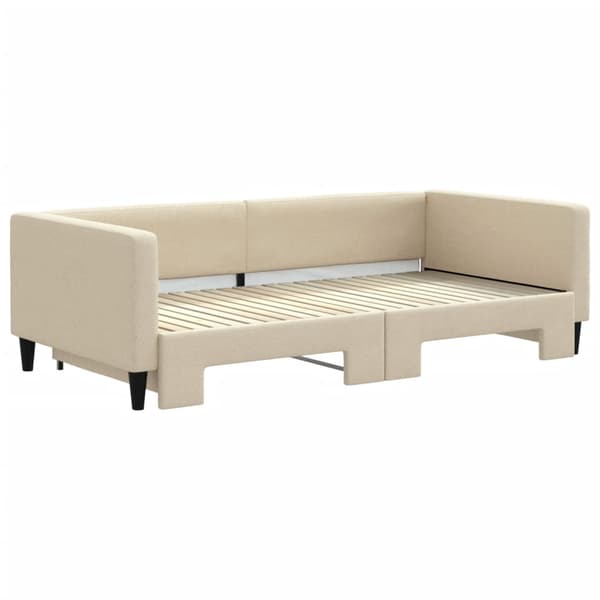 Dagbädd utdragbar gräddvit 100x200 cm tyg