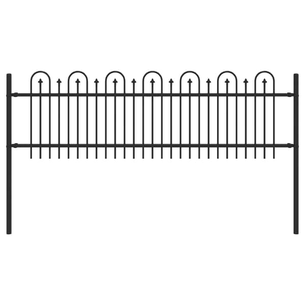 Spets Bågstaket DRONTEN 200 x 110 cm Pulverlackerat stål Svart