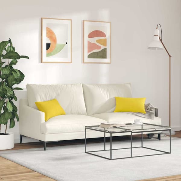 Sofakuddar 2 st tyg Ljusgul 50 x 30 cm