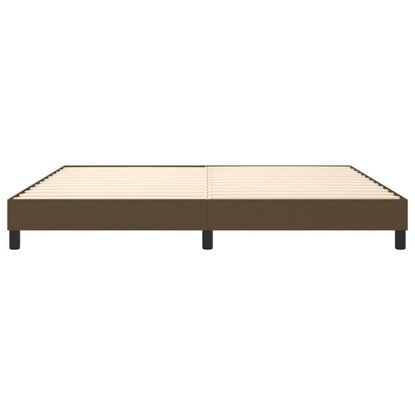 Boxspring-sängram mörkbrun 200x200 cm tyg