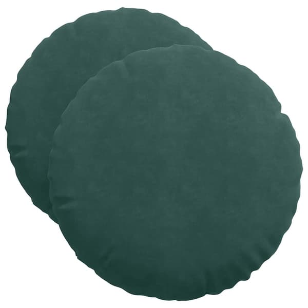 Sittkuddar 2 pcs Mörkgrön Ø50 x 19 cm Sammet
