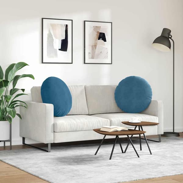 Sittkuddar 2 pcs Blå Ø60 x 21 cm Sammet