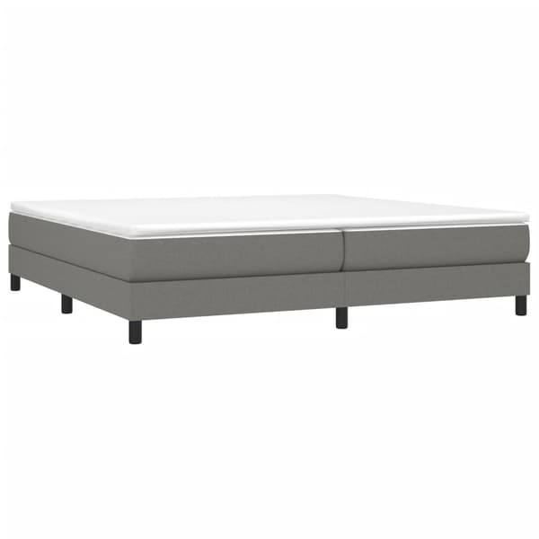 Boxspring-sängram mörkgrå 200x200 cm tyg