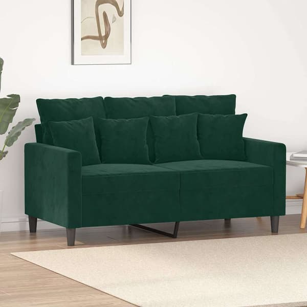 Soffa 2-sits mörkgrön 120 cm sammet