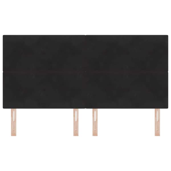 Huvudgavel Svart 180 cm Sammet
