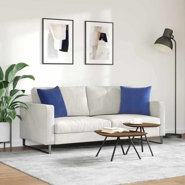Sofakuddar 2 pcs Polisblå 45 x 45 cm Kordread tyg