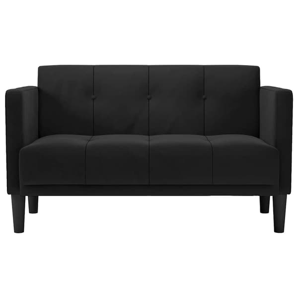 Loveseat soffa svart 111 cm sammet