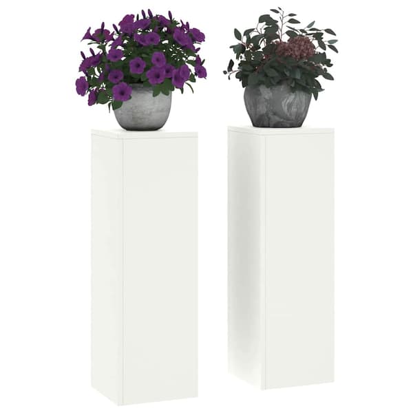 Växtställ 2 pcs Vit 24 x 24 x 75 cm Stål