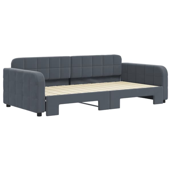 Dagbädd utdragbar mörkgrå 100x200 cm sammet