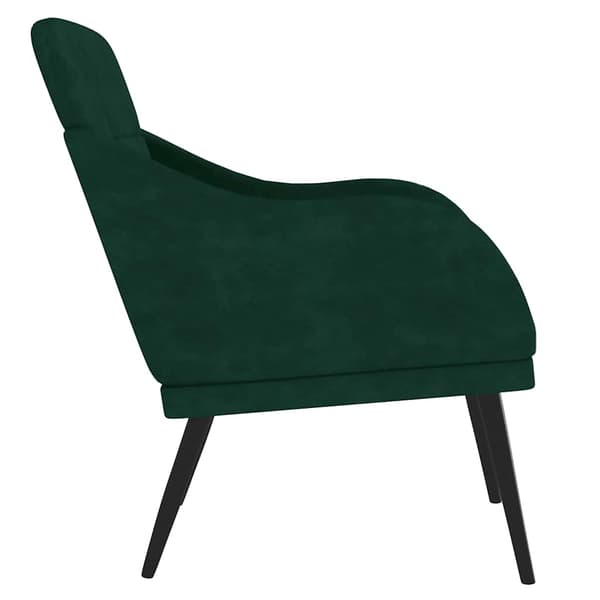 Fåtölj mörkgrön 63x76x80 cm sammet