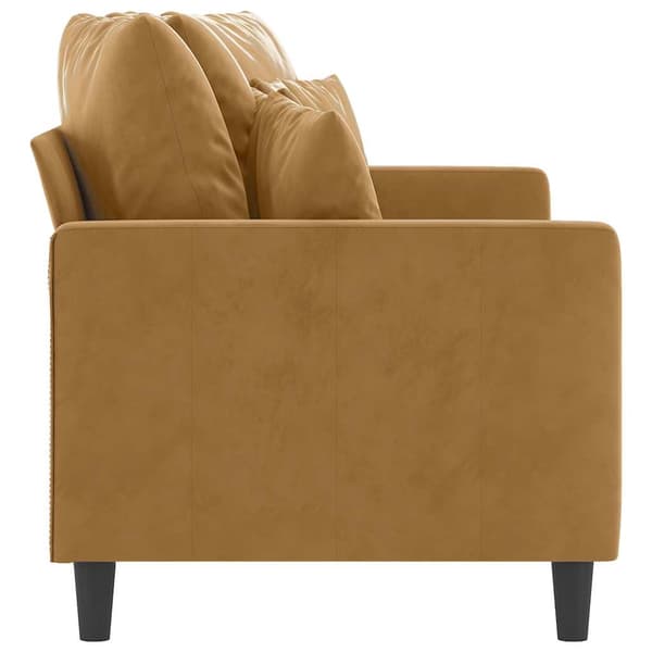 Soffa 2-sits brun 140 cm sammet