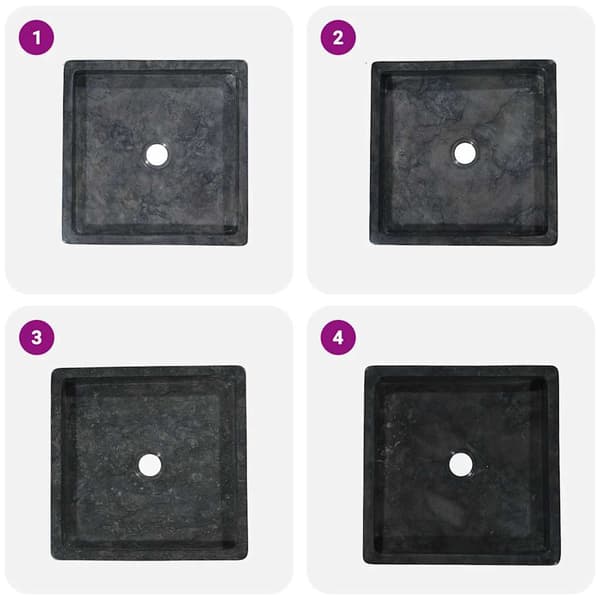 Handfat svart 40x40x10 cm marmor