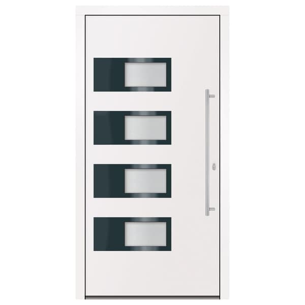 Ytterdörr vit 100x200 cm aluminium och PVC